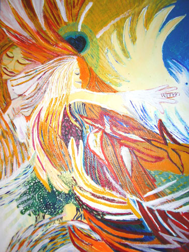 prinses met witte vogel